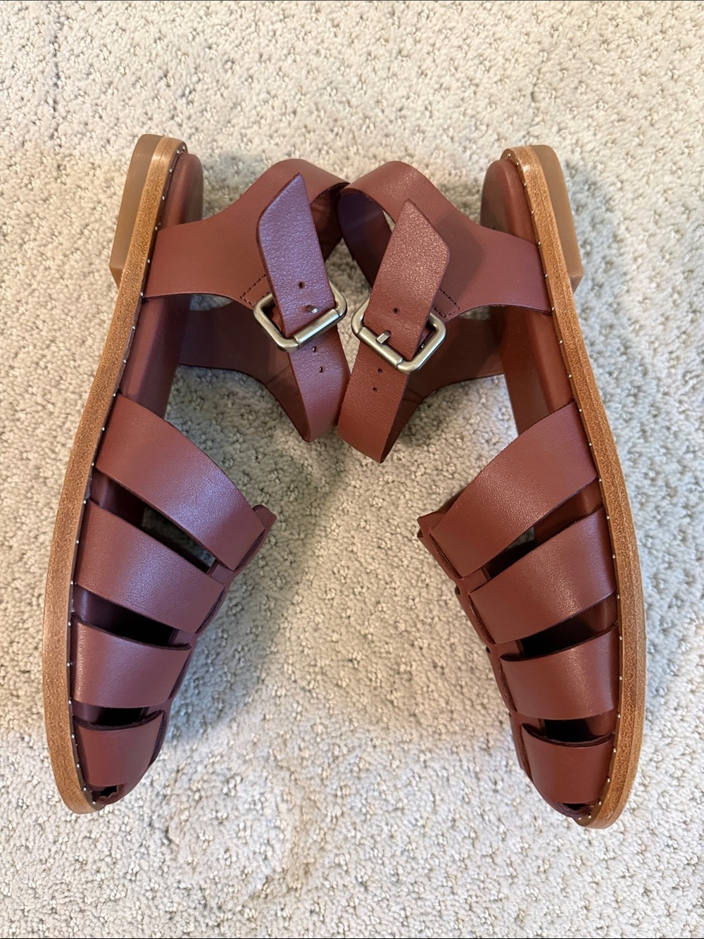 Quince Brown Leather Fisherman Sandals - Picture 10 of 13